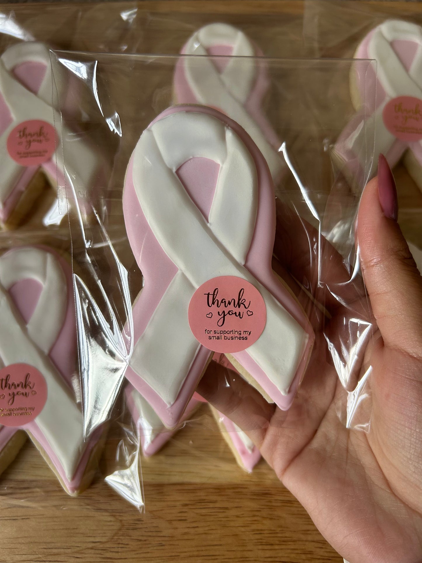 Cancer Ribbon Sugar Cookies
