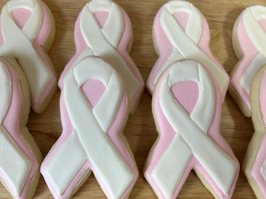 Cancer Ribbon Sugar Cookies